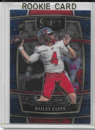 Bailey Zappe 2022 Select Draft #10 Rookie Card