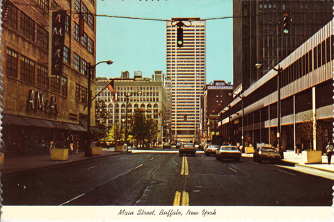 Vintage Postcard Main Street, Buffalo, NY