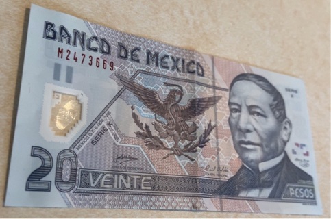 VF Mexican twenty pesos 