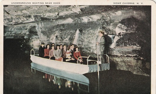 Vintage Used Postcard: b: Underground Boating on the Lake, Howe Caverns, NY