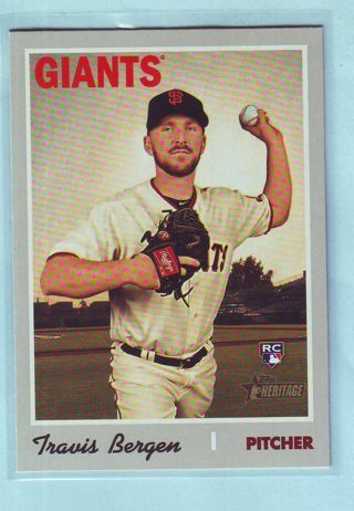 2020 Topps Heritage High Number Travis Bergen ROOKIE Baseball Card # 667 Giants