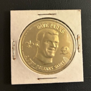 Vintage Uncirculated Dave Parks New Orleans Saints NFL Token Coin