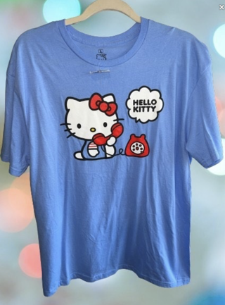 NWT Hello Kitty Large Blue Graphic T Shirt