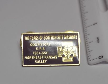 Vintage 100 yrs Scottish Rite Masonry Lapel Pin