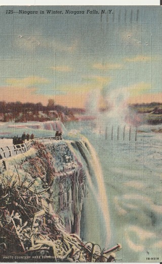 Vintage Used Postcard: 1949 Niagara Falls in Winter, NY
