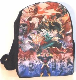 NEW WO TAGS My Hero Academia Black Backpack Bag ~ 16x12" - FREE SHIPPING