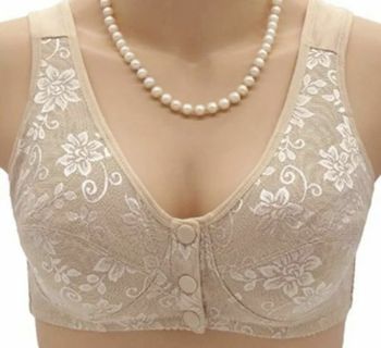 Women's front button bra wireless