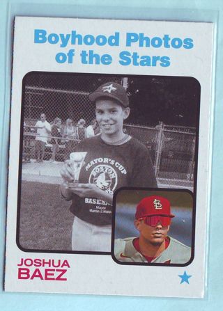 2022 Topps Heritage Minors Joshua Baez BOYHOOD PHOTOS Baseball Card # 142 Cardinals