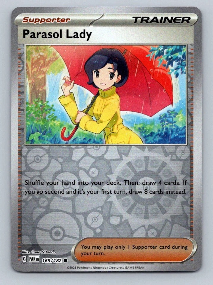 Free: Pokemon Parasol Lady SV04: Paradox Rift 169/182 Reverse Holo