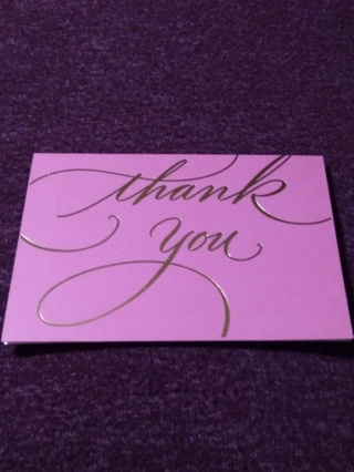 Pink Notecard - thank you