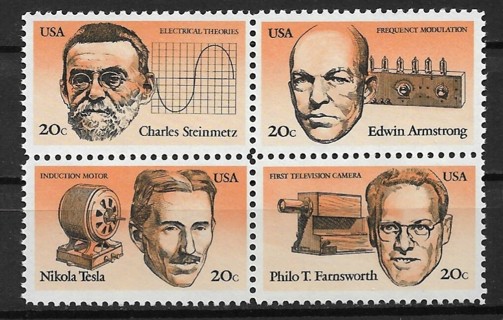 1983 Sc2055-8 American Inventors MNH block of 4