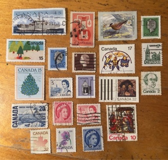 Vintage Canadian used postage stamp lot