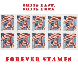  20 Forever Stamps, FULL book, Flags, Is Refundable and Insured,  Ships in 1 day. 