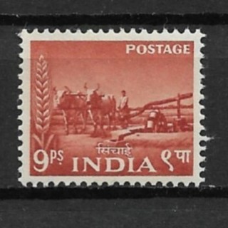 1955 India Sc256 9p Bullock Irrigation Pump MNH