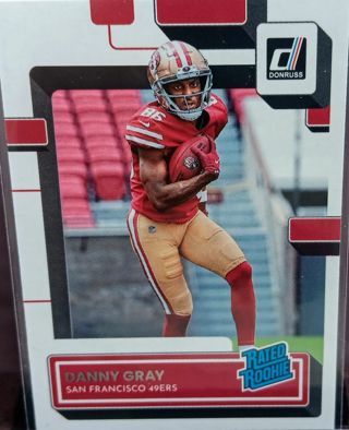 2022 DONRUSS DANNY GRAY RATED ROOKIE # 333 SAN FRANCISCO 49ERS