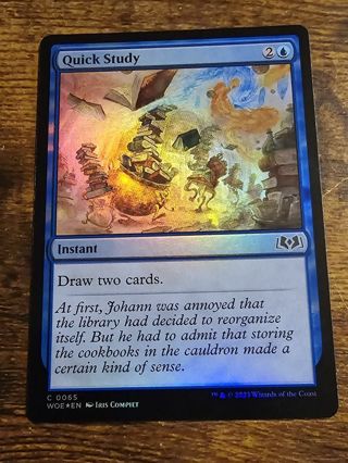 Magic the gathering mtg Quick Study foil card Wilds of Eldraine