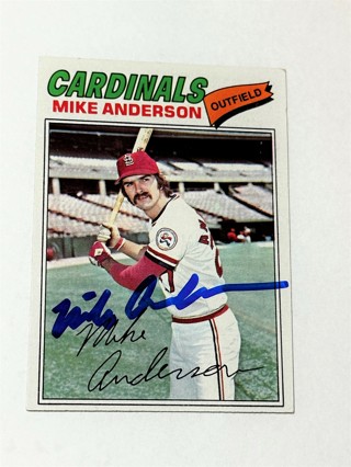 Autographed Mike Anderson Signed 1977 Topps #72 Card St. Louis Cardinals