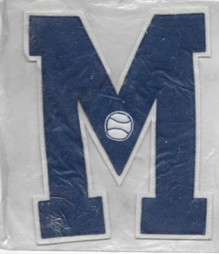 SEALED in Package Vintage 1950s / 1960s Blue & White Felt Baseball VARSITY LETTER M