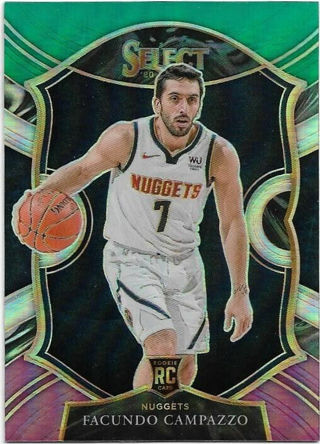 2020-21 SELECT FACUNDO CAMPAZZO GREEN WHITE PURPLE PRIZM REFRACTOR ROOKIE CARD