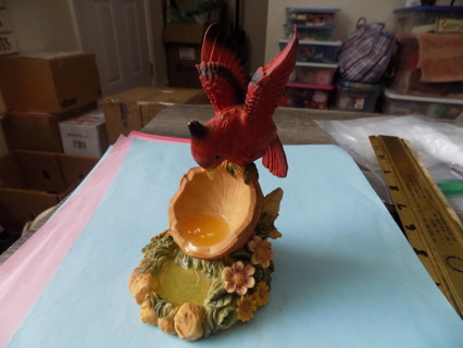 5 inch tall resin cardinal getting a drink