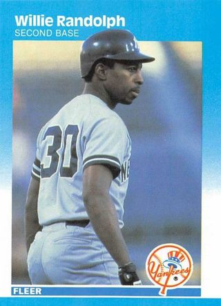 Willie Randolph 1987 Fleer New York Yankees