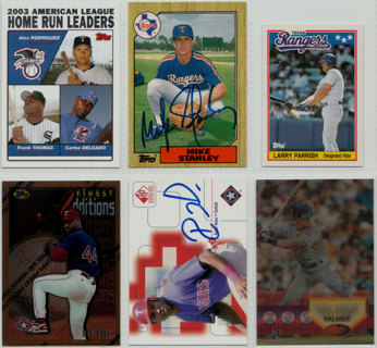 2 Texas Rangers autographs + 4 bonus cards