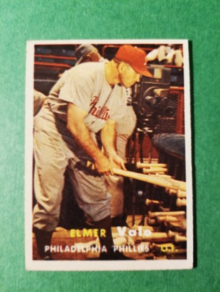 1957 - TOPPS EXMT - NRMT BASEBALL - CARD NO. 54 - ELMER VALO - PHILLIES