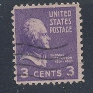 United States:  1938, Thomas Jefferson, Presidential Series, Used, Scott # US-807 - US-4124