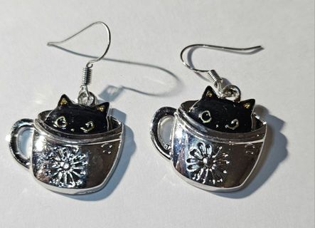 Cat in Cup earrings