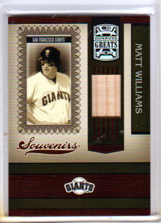 Matt Williams, 2005 Donruss Playoff BAT RELIC Card #S-13, San Francisco Giants, (L4