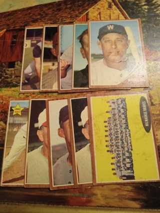 1962 Topps 12 Card Lot