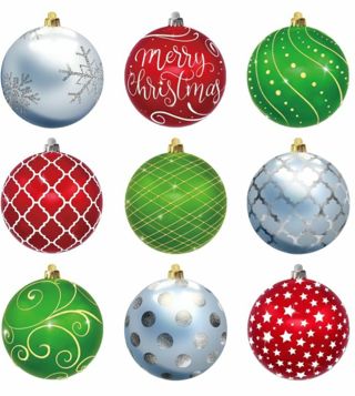 ⛄NEW⛄(9) 1.3"x 1.5" CHRISTMAS ORNAMENT STICKERS!!