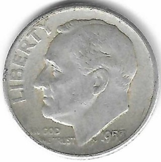Vintage 1953-S Roosevelt Dime 90% Silver U.S. 10 Cent Coin