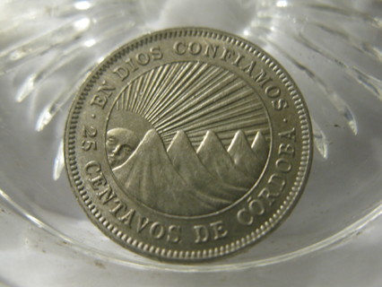 (FC-510) 1964 Nicaragua: 25 Centavos { partial raised double rim }