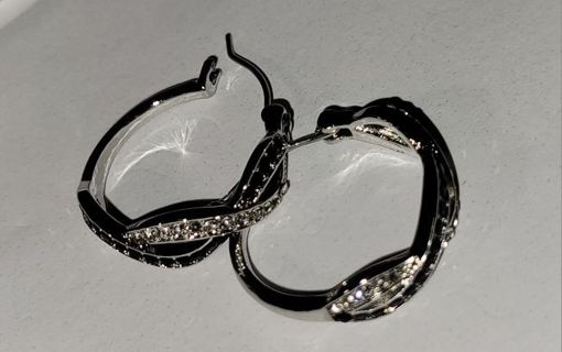 Beautiful Silver and Black Ladies Earrings