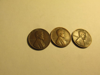 3 1949 US Wheat Pennies