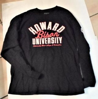 Howard University Bisons NCAA Seal Tee T-Shirt Long Sleeve Mens XL Navy NWT