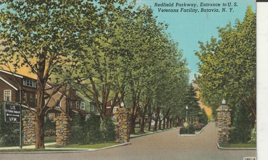 Vintage Used Postcard: 1948 Redfield Parkway, Veterans Facility, Batavia, NY