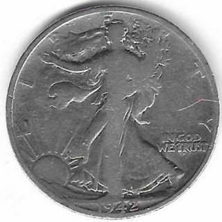 Estate Find 1942-S Walking Liberty Half Dollar 90% Silver U.S. 50 Cent Coin