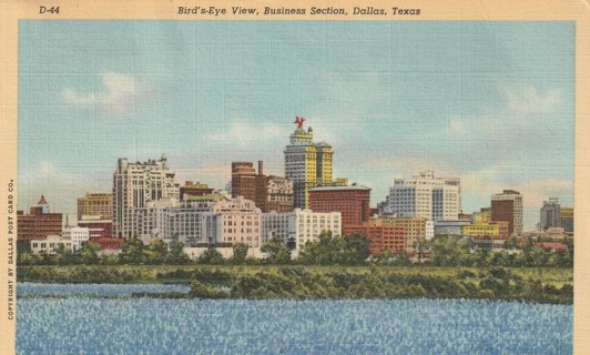 Vintage Used Postcard: 1943 Business District, Dallas, TX