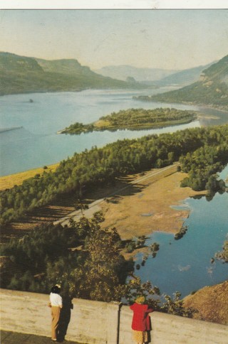 Vintage Unused Postcard: d: Columbia River Gorge, Crown Point, OR