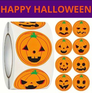 ➡️NEW⭕(8) 1.5" JACK O'LANTERN STICKERS!!