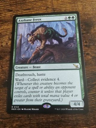 Magic the gathering mtg Axebane Ferox rare card Murder Karlov Manor