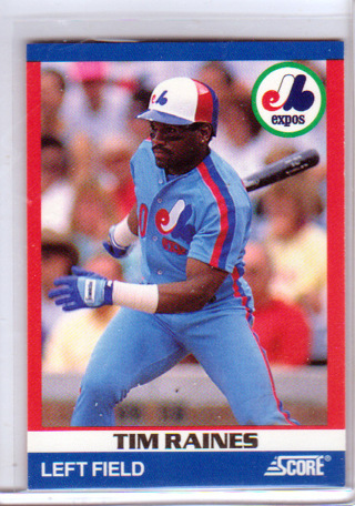 Tim ROCK Raines, 1991 Score Card #89, Montreal Expos, Hall of Famer, (L3