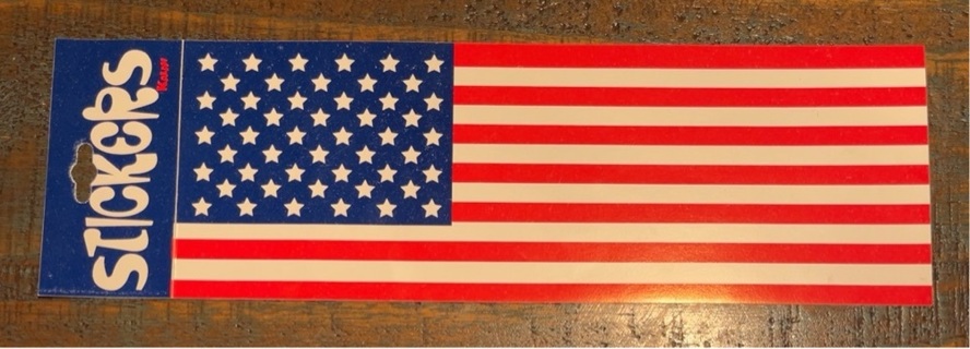 Vintage USA American Flag Bumper Sticker 
