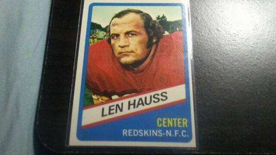 RARE ORIGINAL 1976 TOPPS WONDER BREAD ALL STAR SERIES LEN HAUSS WASHINGTON REDSKINS FOOTBALL CARD#11