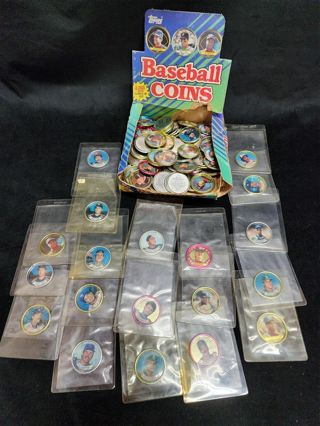 1983-1989 Topps Coins Set Mix Lot of 121 Different Baseball Coins Low Grade VG