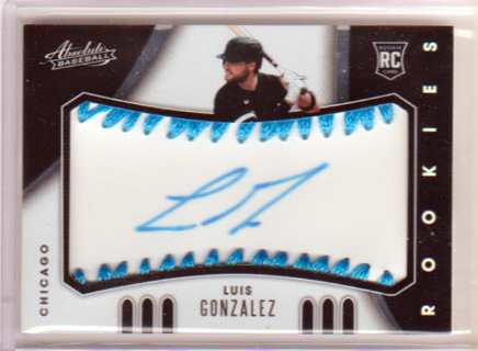 Luis Gonzalez 2021 Panini Absolute ROOKIE AUTOGRAPH PATCH Card #134, Chicago White Sox, 19/30, (L3)