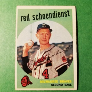 1959 - TOPPS BASEBALL CARD NO. 480 - RED SCHOENDIENST - BRAVES