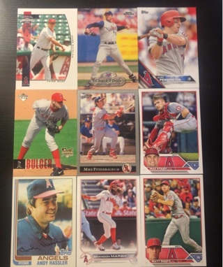 9 Angels baseball cards 